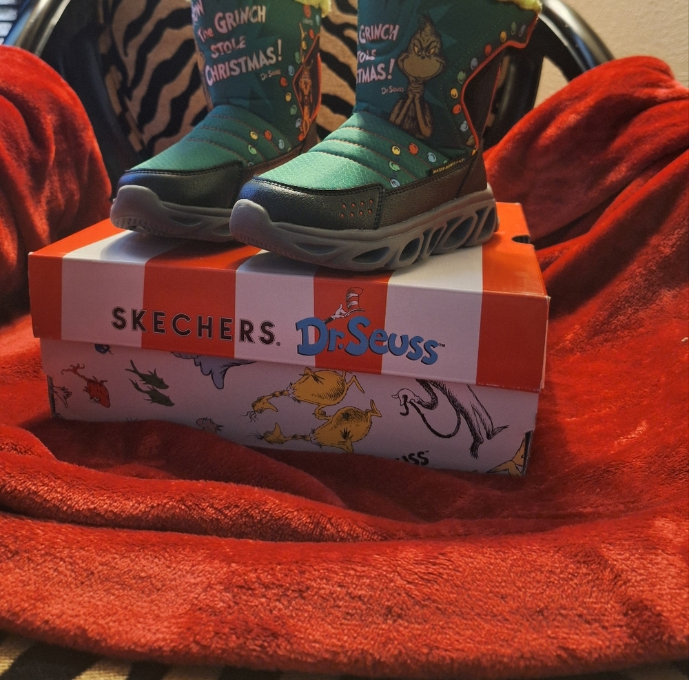 Sketchers kid holiday boots.How The Grinch Stole Christmas.